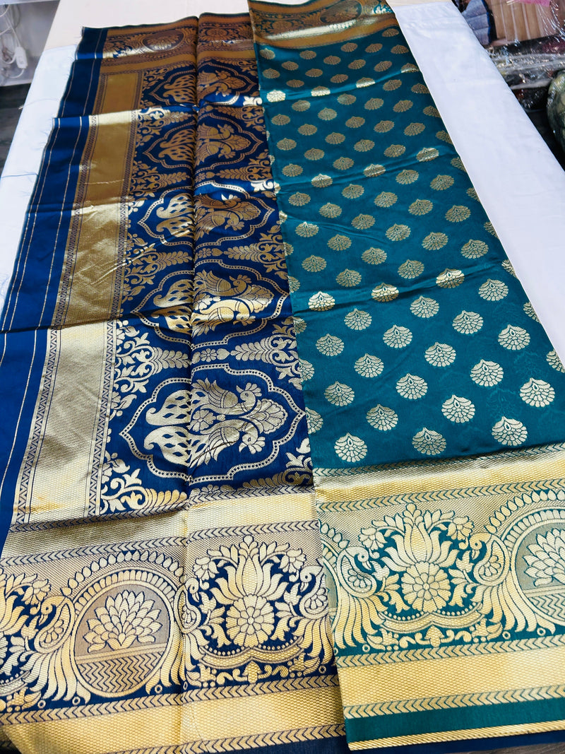 Silk cotton saree / with blouse piece
