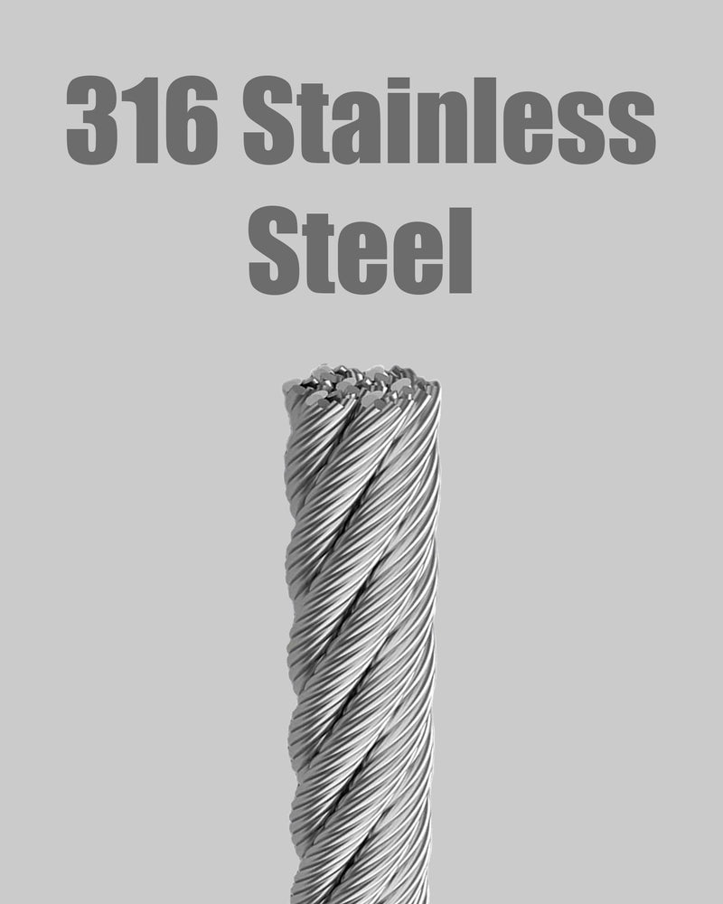 1/8" T316 Deck Cable Railing Wire 1000ft – 7x7 Strand