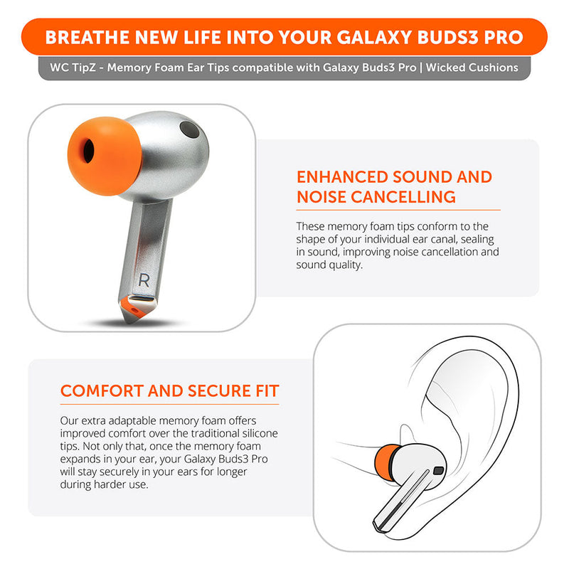 Galaxy Buds 3 Pro Memory Foam Ear Tips - WC TipZ Galaxy