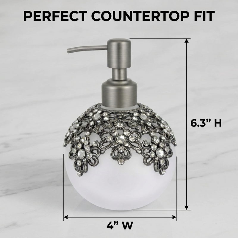 Lavinia Bloom – Modern Decorative Bathroom Accessory Handmade Soap Dispenser, 12 oz