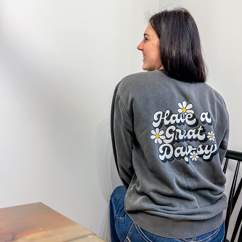 Embroidered/Printed (pf&b) PIGMENT Crewneck - Have A Great Day-sy