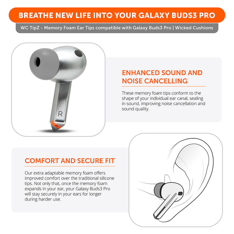 Galaxy Buds 3 Pro Memory Foam Ear Tips - WC TipZ Galaxy