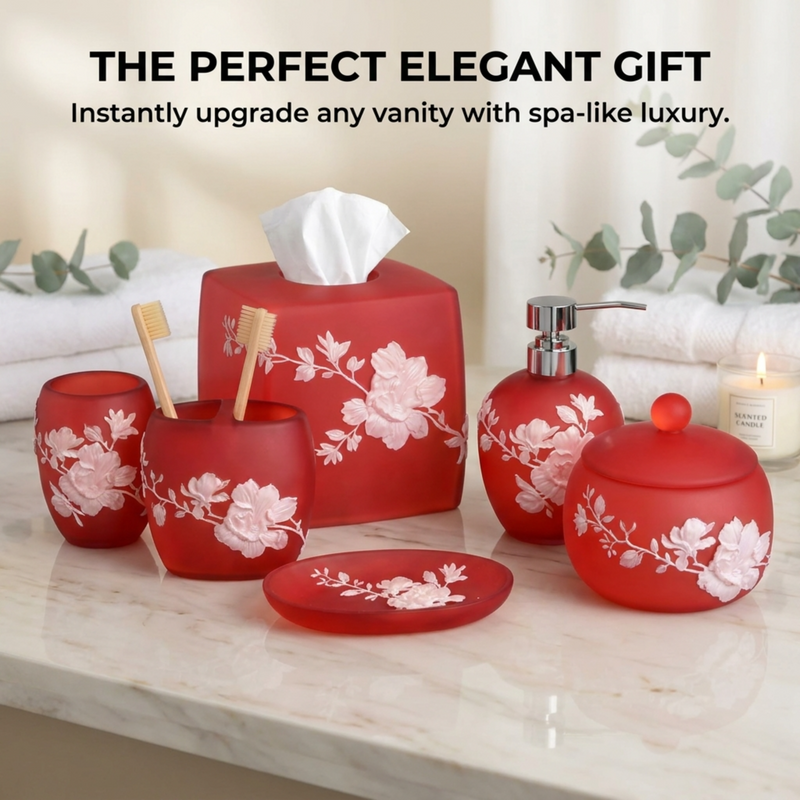 The Savannah Collection – Elegant Modern Bathroom Décor Accessories Set of 6