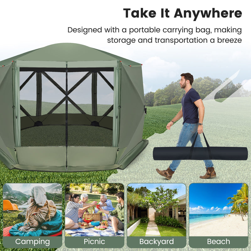 11.5 X 11.5 FT Pop-up Screen House Tent with Portable Carrying Bag