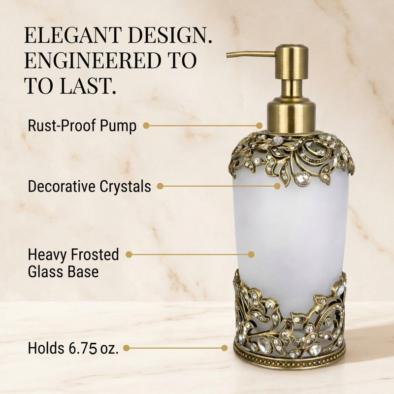 Liora Bloom – Modern Decorative Bathroom Accessory Handmade Soap Dispenser, 9 oz