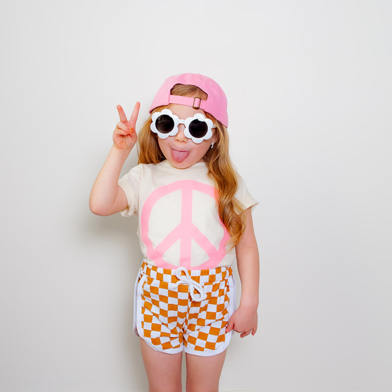 Peace Sign - Full Size Design on Front (Pink) - Child Tee