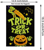 Halloween Garden Flag Trick or Treat Pumpkin Vertical Double Sided Glitter Flag for Holiday Yard Lawn Outdoor Decorations 12.5X18 Inch