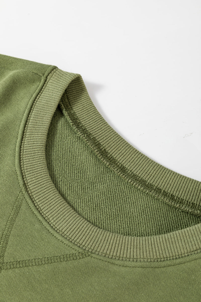 Ainsley Crisscross Stitching Loose Sweatshirt