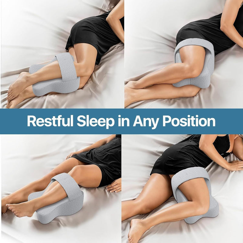 Memory Foam Knee Pillow for Side Sleepers – Leg Gap Support for Hip & Back Pain Relief