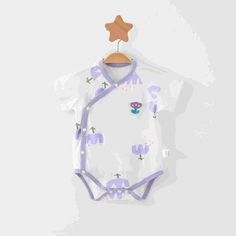 Simple Cartoon Print Summer Baby Rompers Girls Clothing