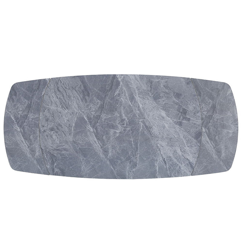 Hester - Ceramic Top Dining Table - Gray & Black
