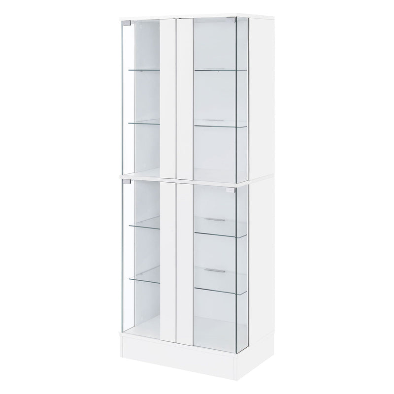Cabra 4-door LED Curio Display Cabinet White High Gloss