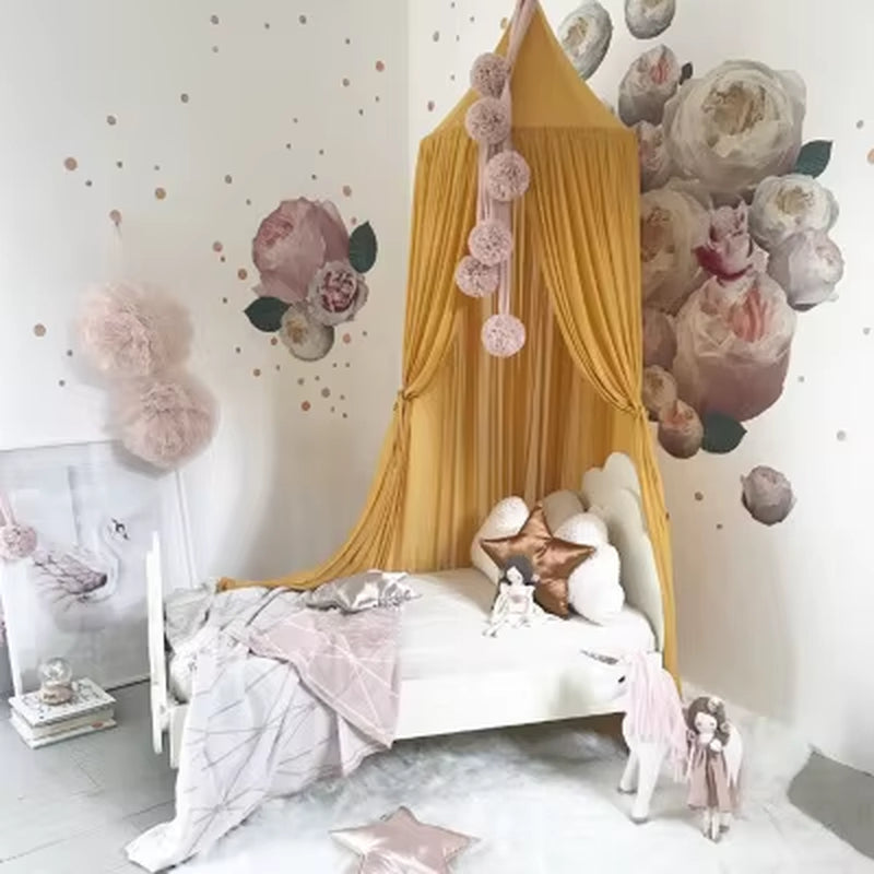 New Kids Baby Chiffon Mosquito Net Romantic Pink Princess Canopy Tent Bed Curtain for Adult Girls Nordic Style Home Decoration