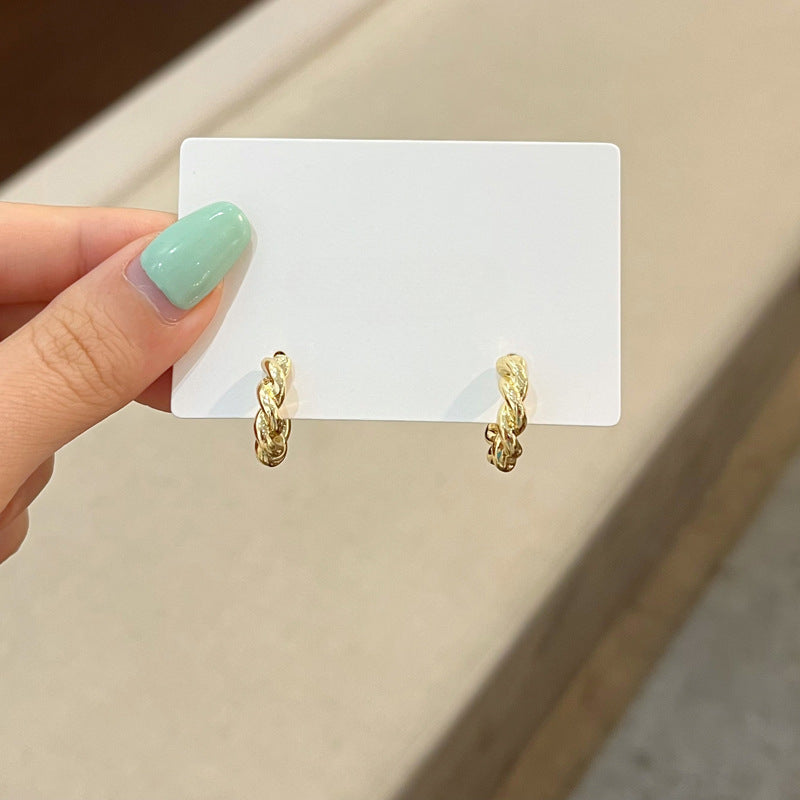 Twist Rope Round Big Hoop Earrings