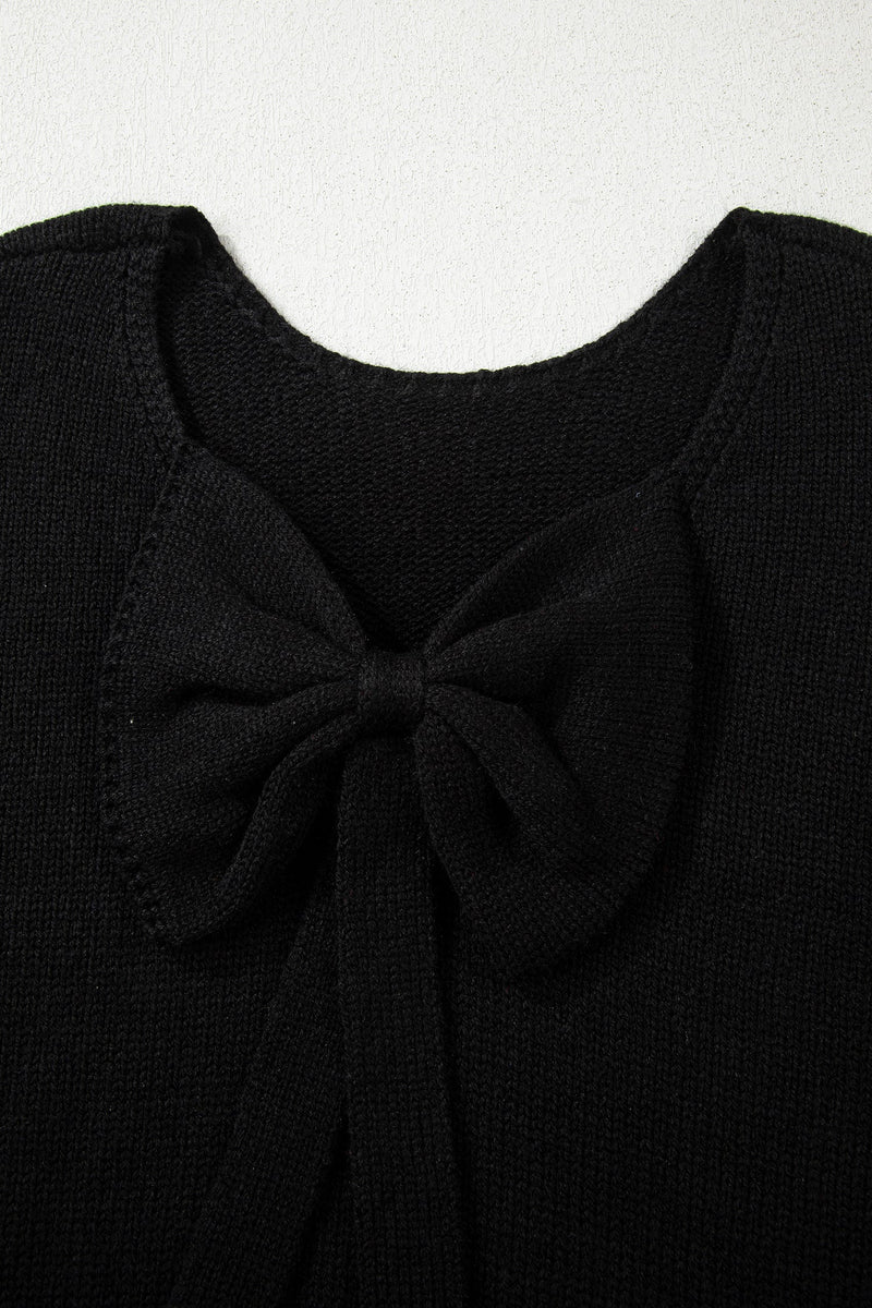 Faye Backless Bubble Sleeve Sweater