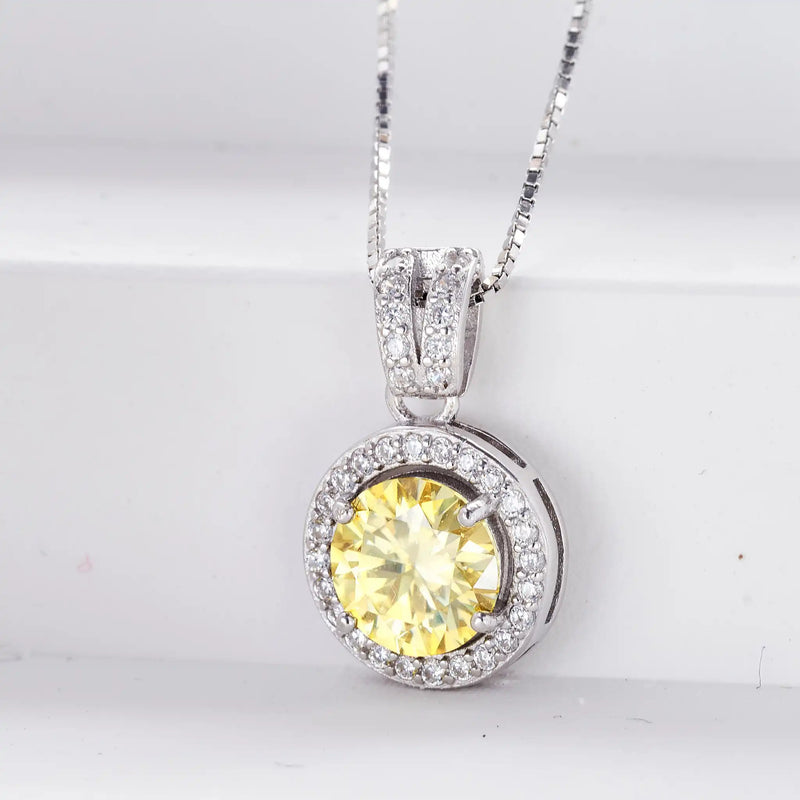 2Ct Moissanite Necklace Earrings Set Sterling Silver 925 Wedding Jewelry