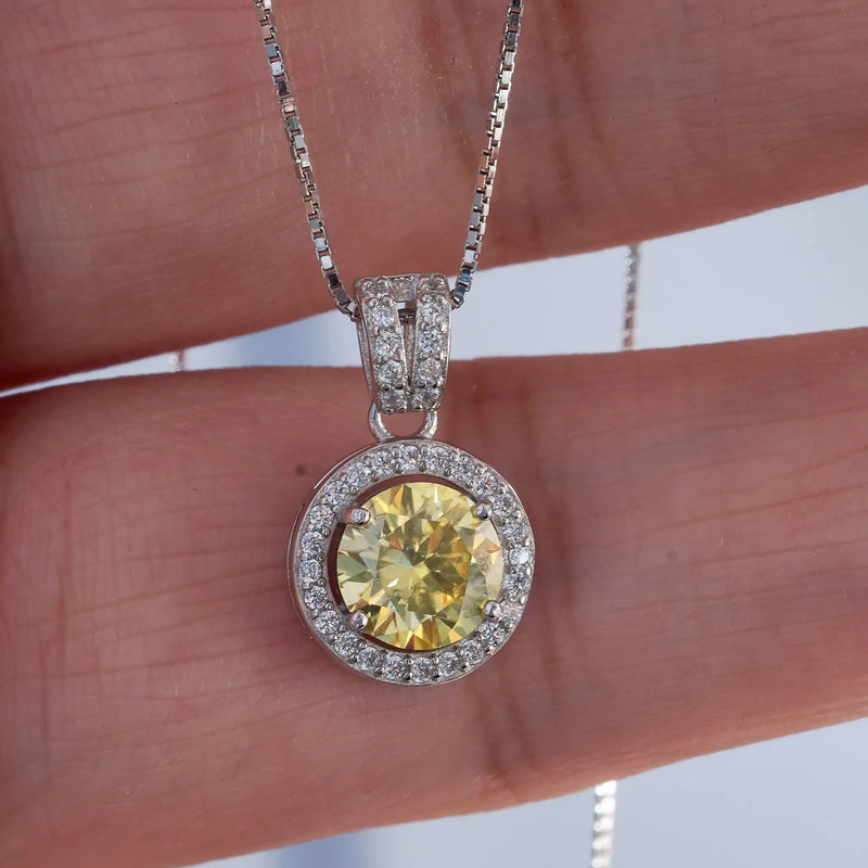 2Ct Moissanite Necklace Earrings Set Sterling Silver 925 Wedding Jewelry