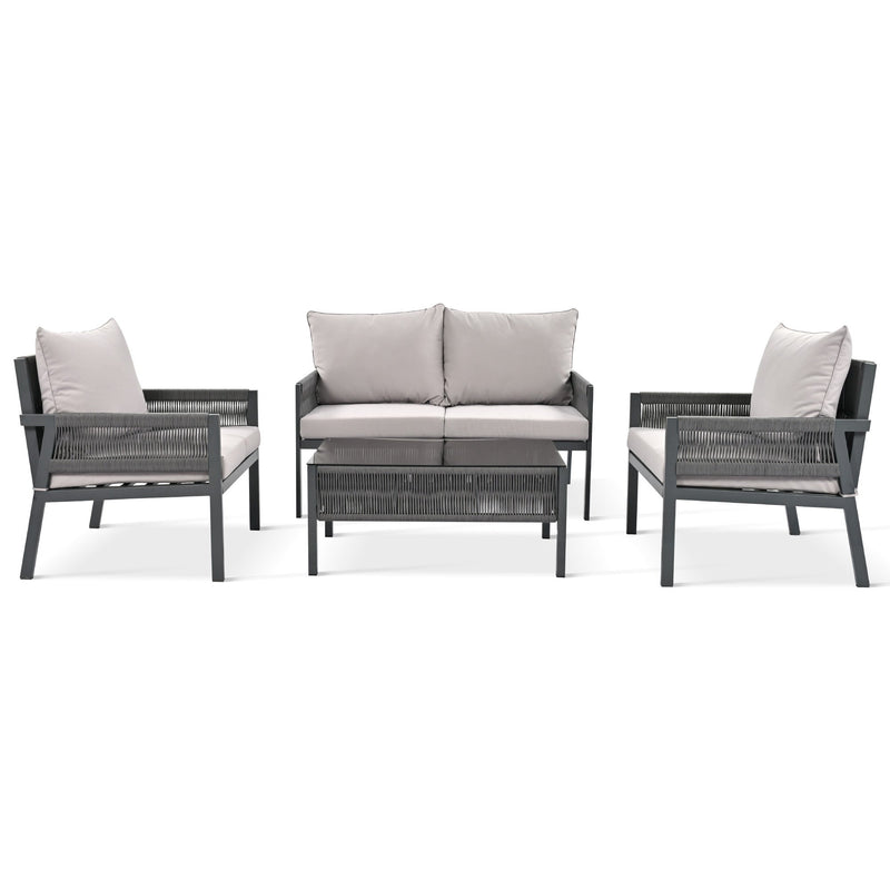 K&K 4-Piece Rope Patio Furniture Set