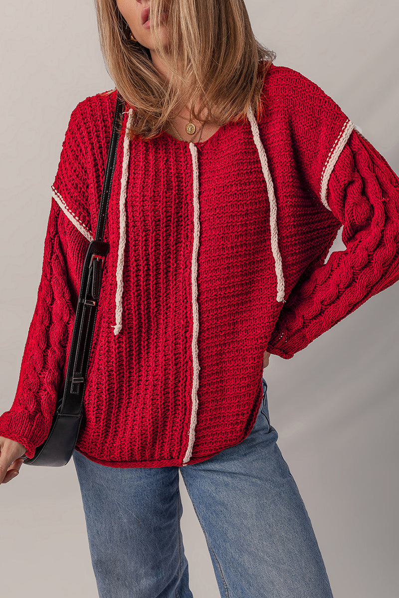 Olivia Knit Drawstring Hooded Sweater