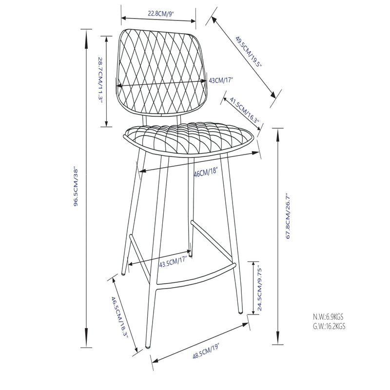 Raya - Upholstered Counter Height Stool (Set of 2)