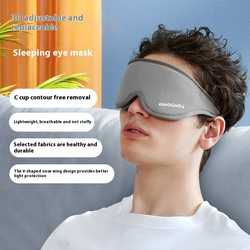 Memory Foam Sleep Eye Mask – Removable Blackout Design for Deep Rest