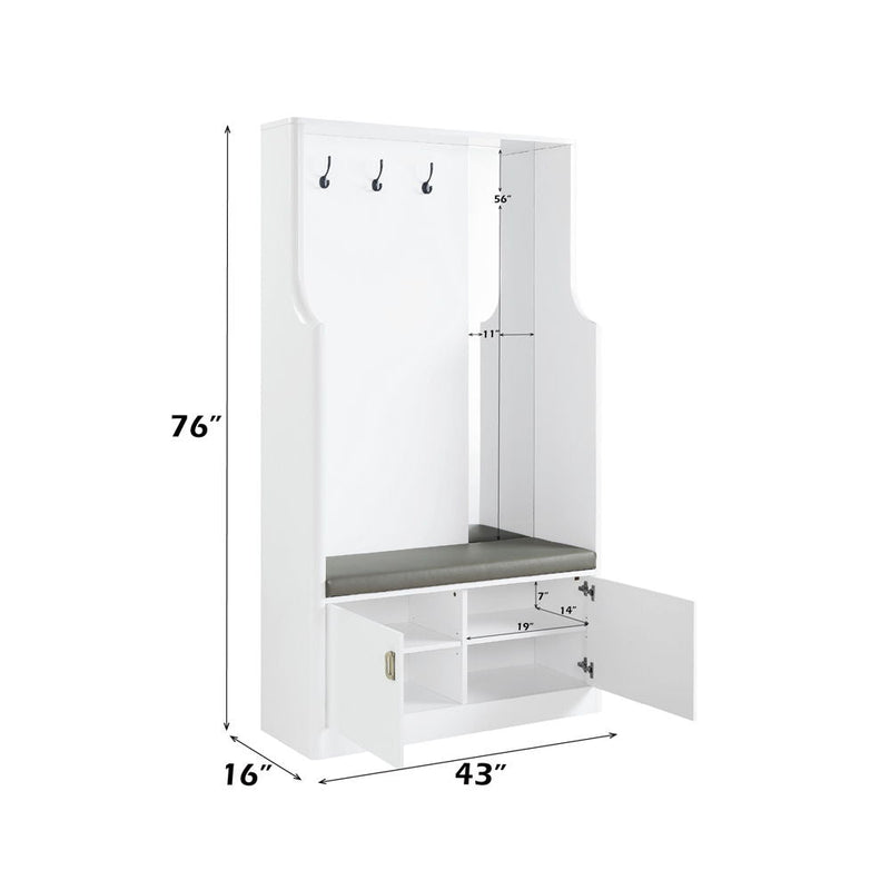 Buck II - Hall Tree - White High Gloss