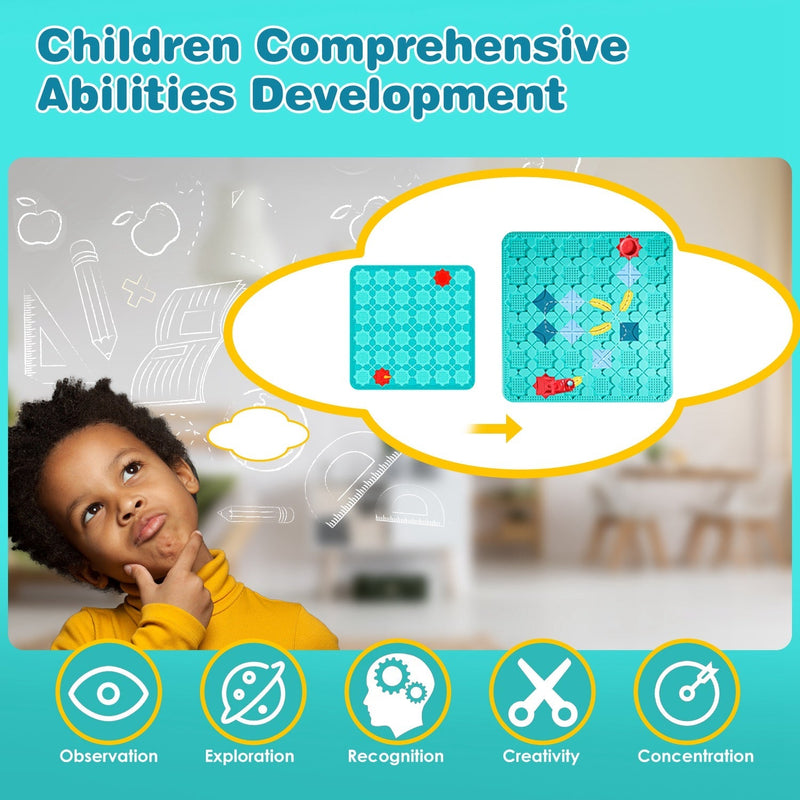 Kids Logical Road Builder Toy Brain Teasers Puzzles Montessori Toys Preschool Educational Learning Toys Puzzle STEM Board Game For 3-8 Years Old Boys