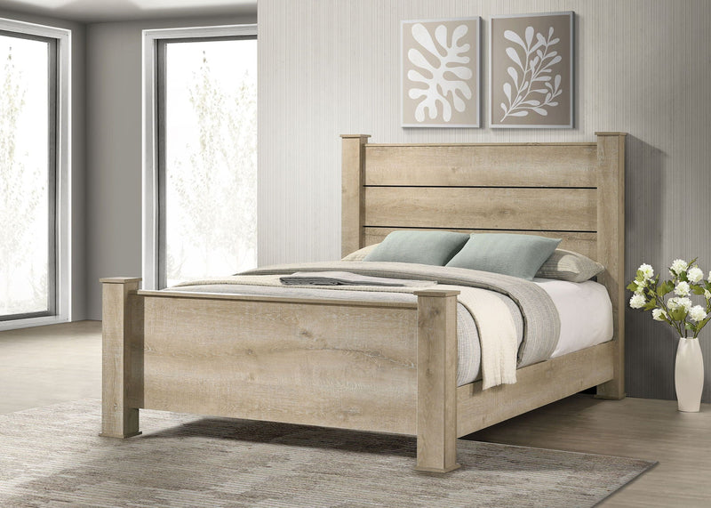 Oakglen 55-inch Eastern King Panel Bed Weathered Oak