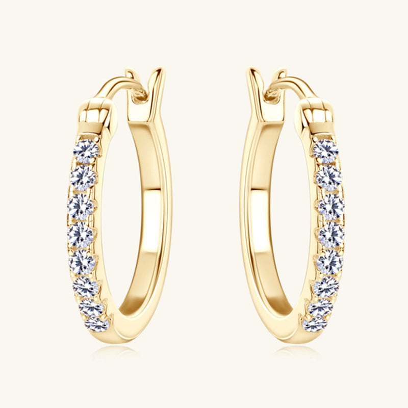 925 Sterling Silver Moissanite Huggie Earrings