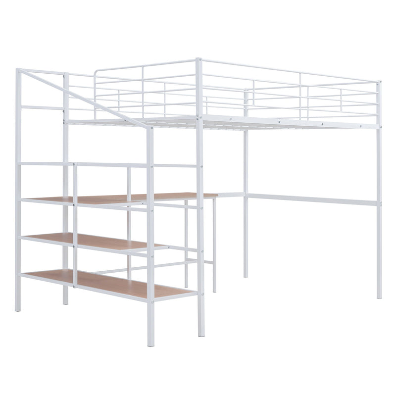 Loft Bed With Desk And Lateral Storage Ladder