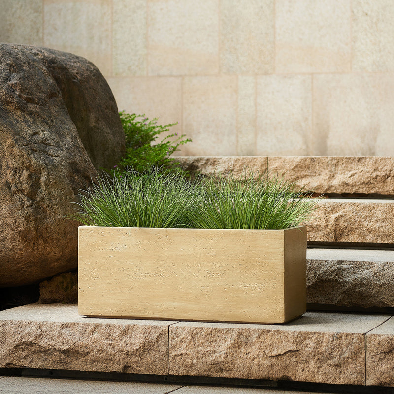 MGO Handmade Rectangle Planter Box, Travertine Beige