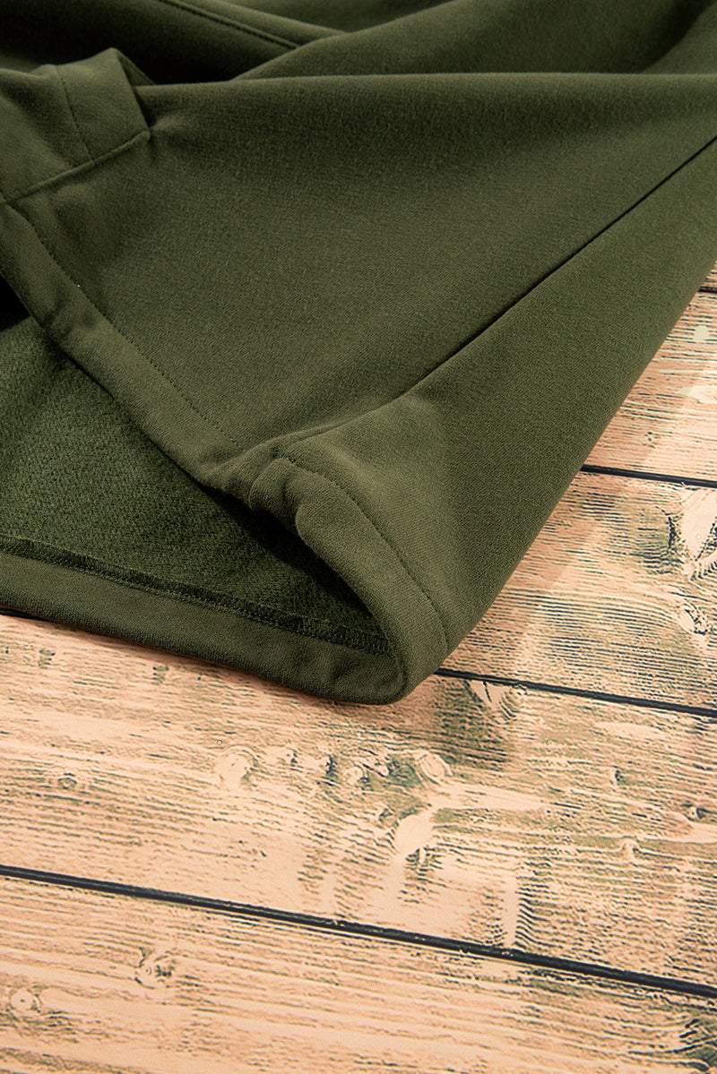 Kate Fleece Lined Half Zipper Kangaroo Pockets Loose Hoodie