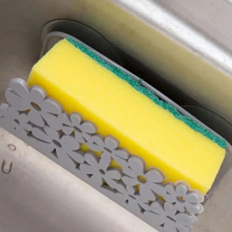 2PCS Durable Kitchen Bathroom Drying Rack Toilet Sink Suction Sponges Holder Rack Suction Cup Dish Cloths Holder Scrubbers Soap Storage