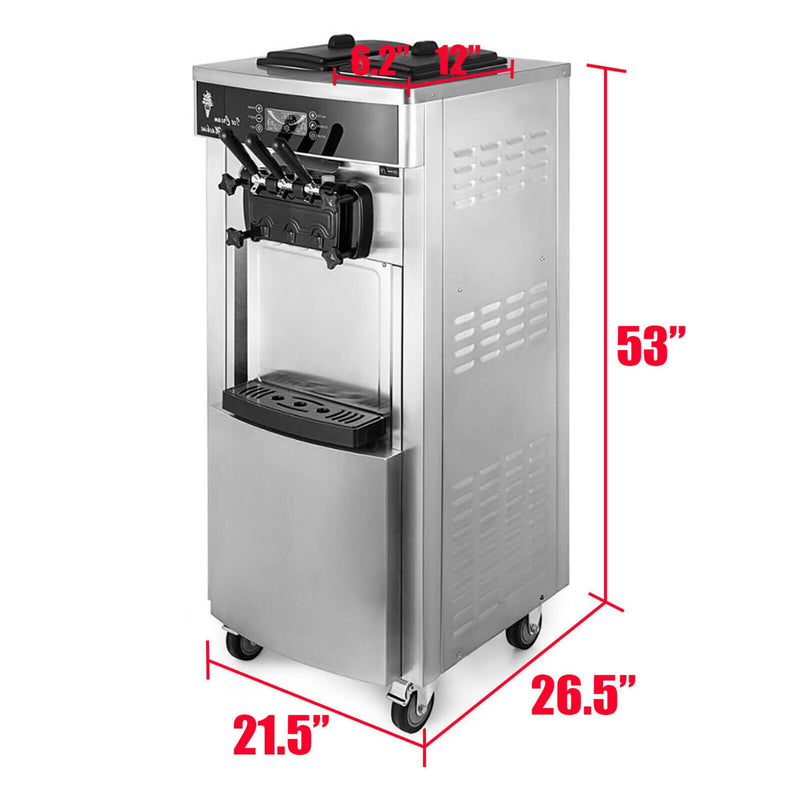 3-Flavor Commercial Stainless Steel Soft Serve Ice Cream & Frozen Yogurt Maker Machine (SAK94825)