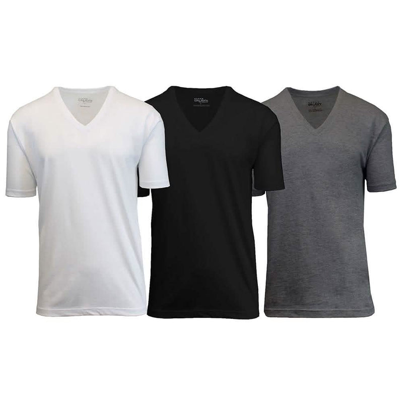 3-Pack: Galaxy By Harvic Men's Egyptian Cotton V-Neck Undershirt