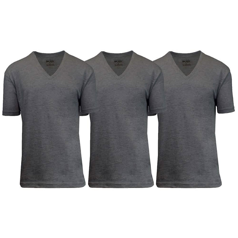 3-Pack: Galaxy By Harvic Men's Egyptian Cotton V-Neck Undershirt