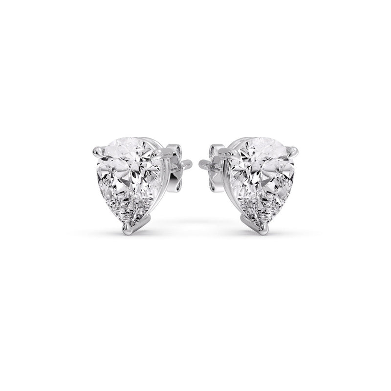 Three-Prong Pear Diamond Solitaire Stud Earrings (1.00ct - 10.00ct)
