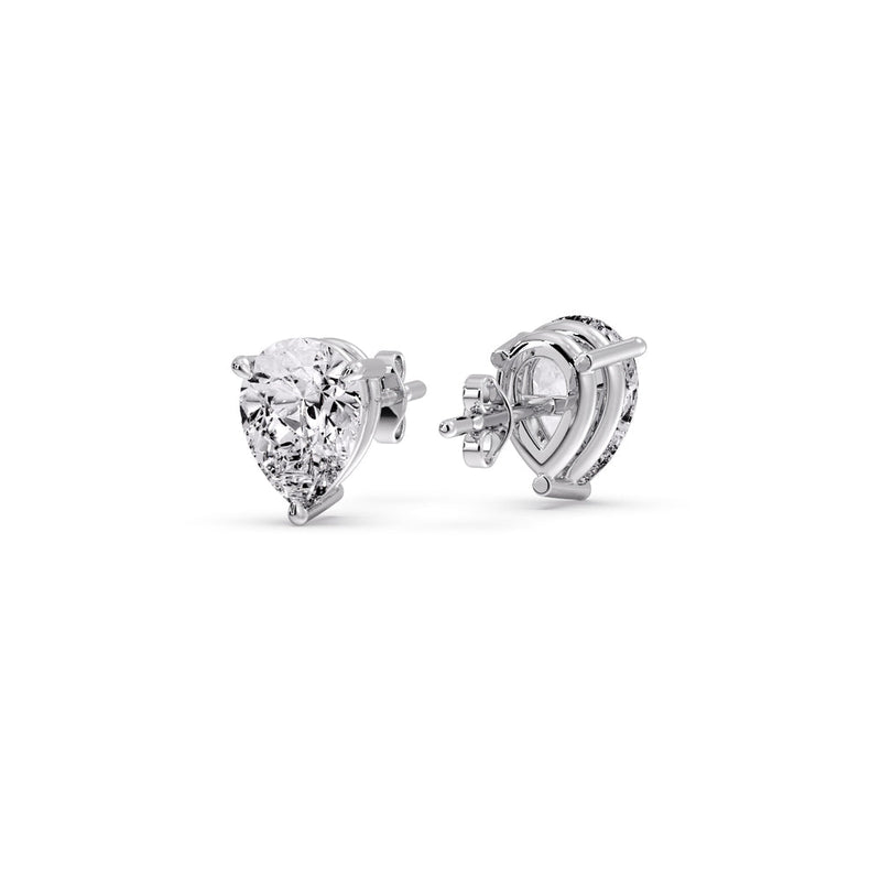 Three-Prong Pear Diamond Solitaire Stud Earrings (1.00ct - 10.00ct)