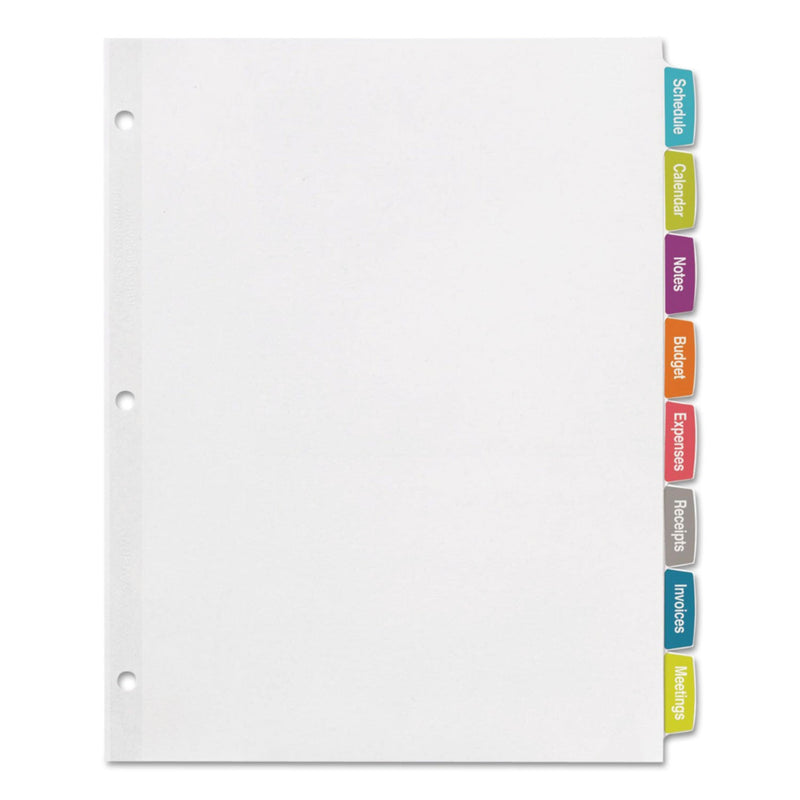 Avery Big Tab Printable White Label Tab Dividers, 8-Tab, 11 x 8.5, White, 20 Sets