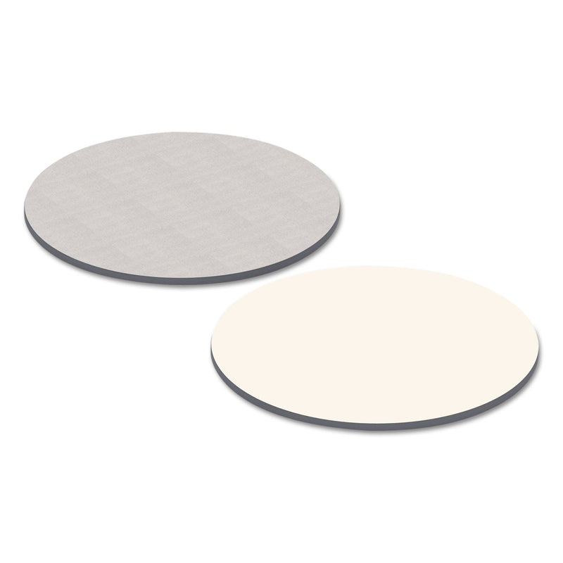 Alera Reversible Laminate Table Top, Round, 35.5" Diameter, White/Gray