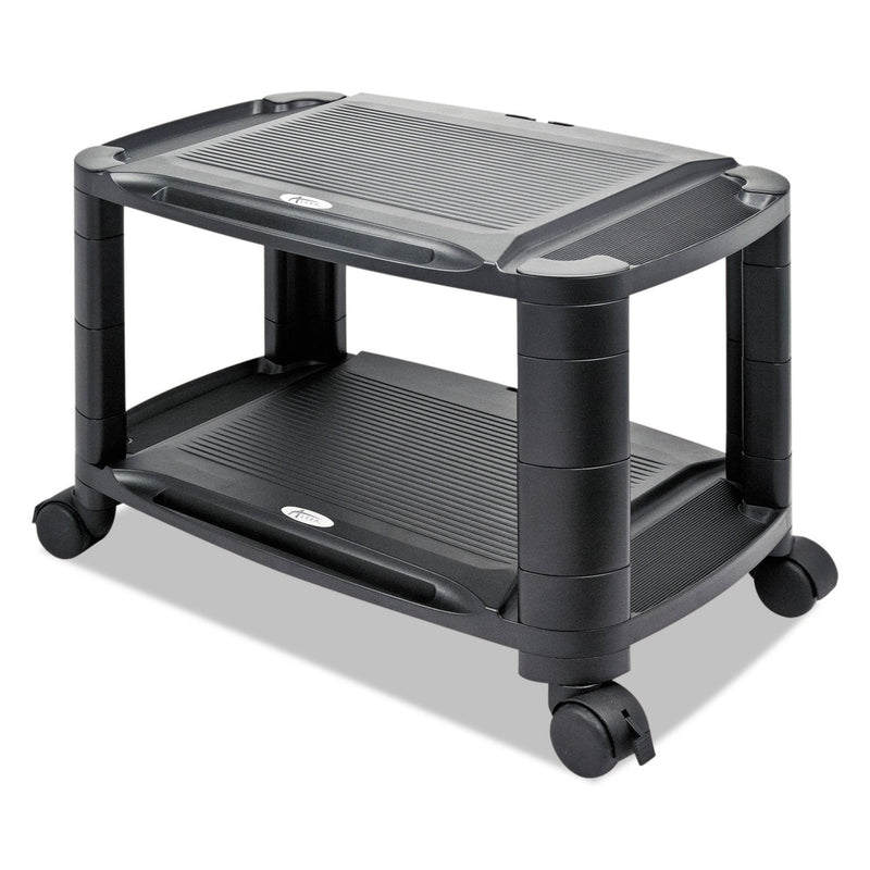 Alera 3-in-1 Cart/Stand, Plastic, 3 Shelves, 1 Drawer, 100 lb Capacity, 21.63" x 13.75" x 24.75", Black/Gray