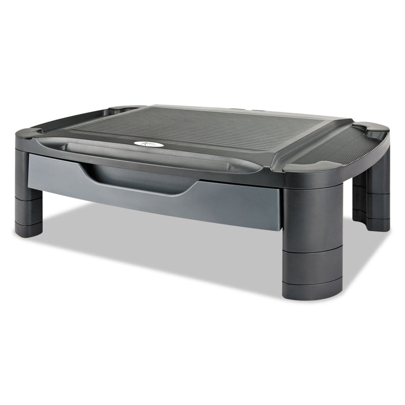 Alera 3-in-1 Cart/Stand, Plastic, 3 Shelves, 1 Drawer, 100 lb Capacity, 21.63" x 13.75" x 24.75", Black/Gray