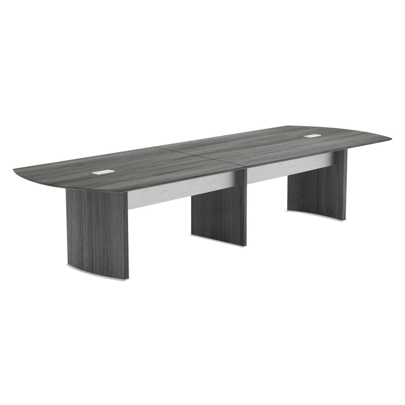 Safco Medina Conference Table Top, Half-Section, Boat, 84w x 48d, Gray Steel
