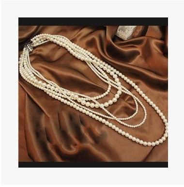 Multi-layer Pearl Women's Necklace Long Sweater Chain Accessories