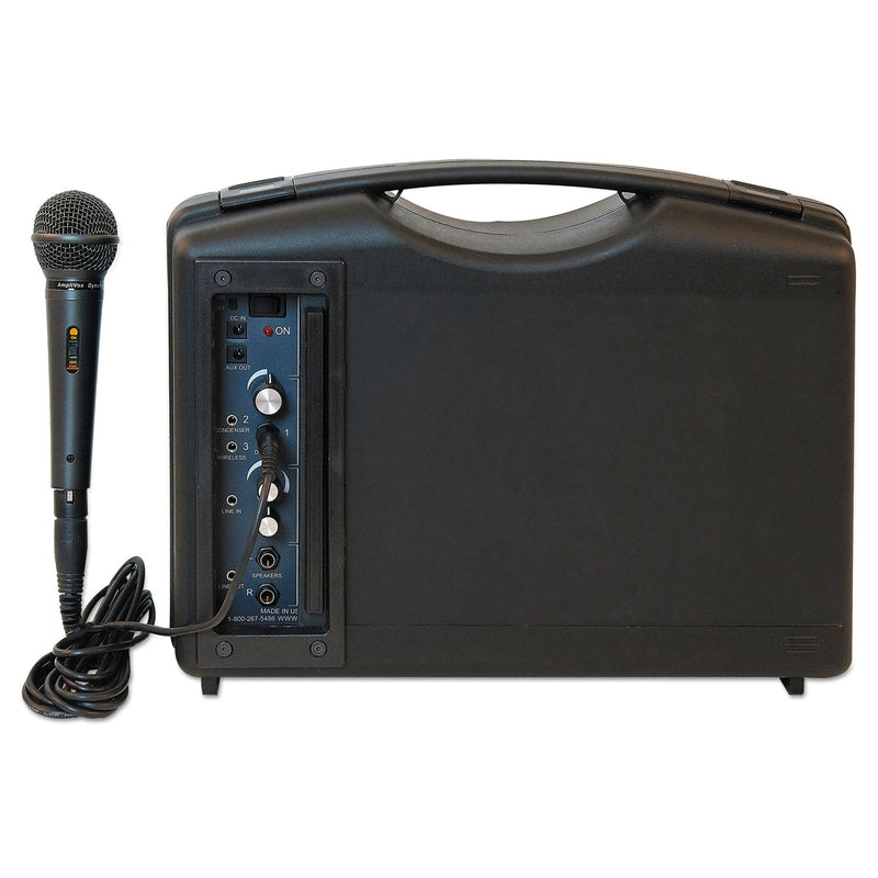 AmpliVox Bluetooth Audio Portable Buddy with Wired Mic, 50 W, Black