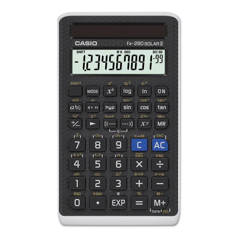 Casio FX-260 Solar II All-Purpose Scientific Calculator, 10-Digit LCD, Black