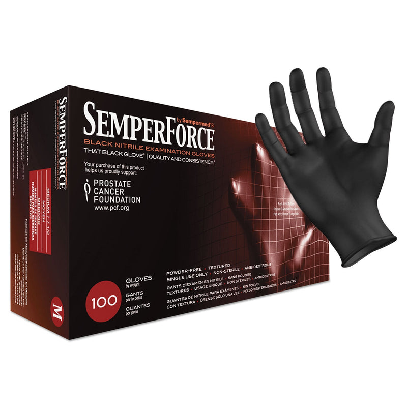 SemperForce Gloves, Black, Medium, 1000/Carton