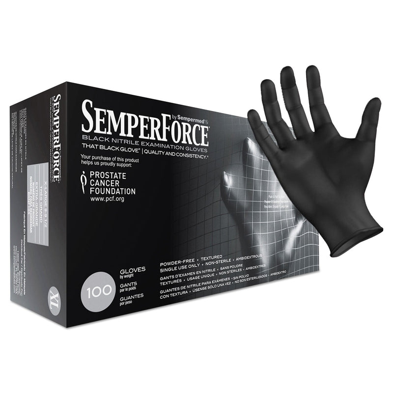 SemperForce Gloves, Black, X-Large, 1000/Carton