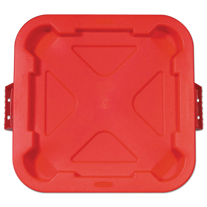Rubbermaid Square BRUTE Lid, 21.88w x 21.88d x 2.13h, Red