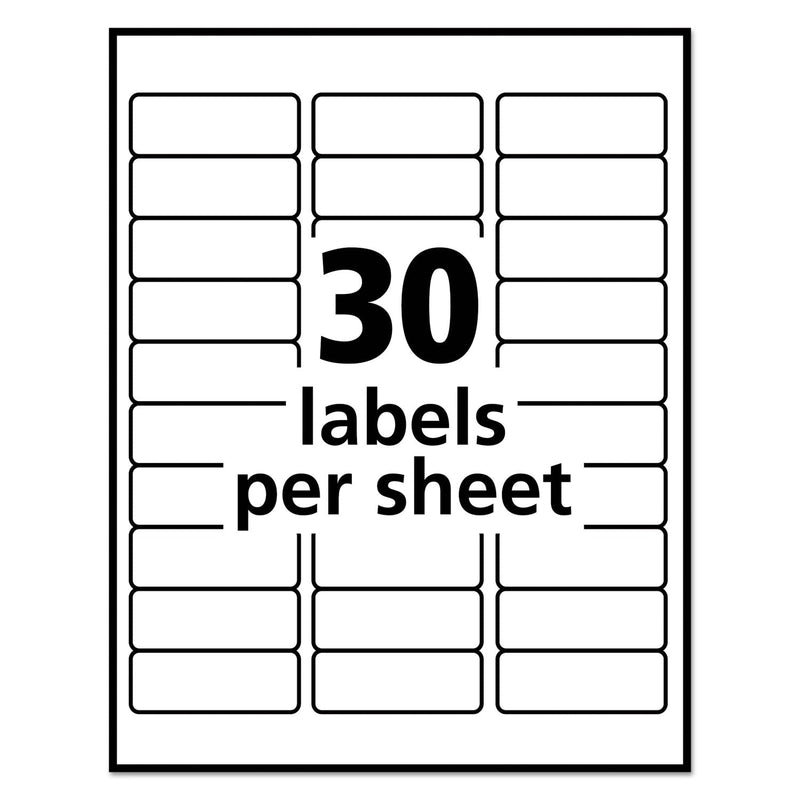 Avery EcoFriendly Mailing Labels, Inkjet/Laser Printers, 1 x 2.63, White, 30/Sheet, 100 Sheets/Pack
